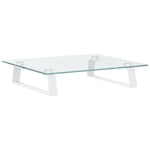 Skjermstativ Hvit 40X35X8 Cm Herdet Glass Og Metall