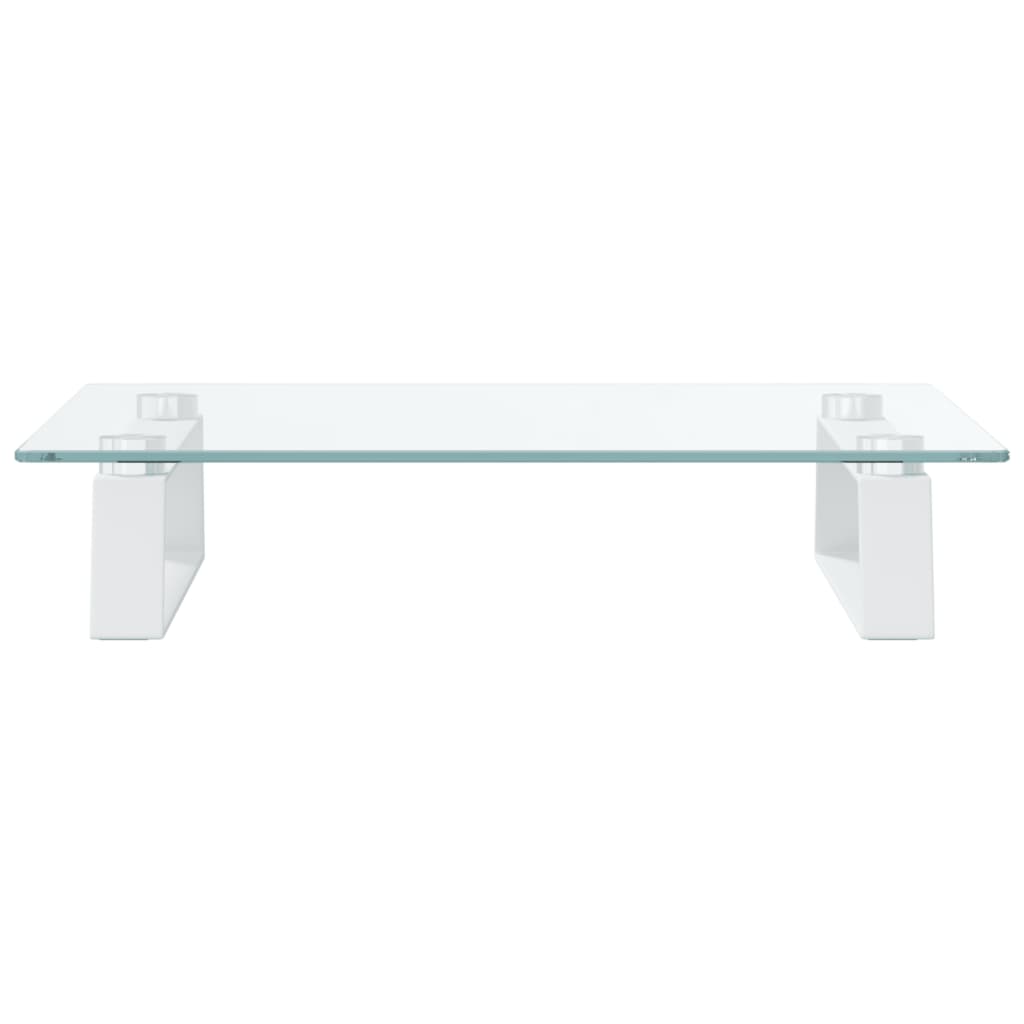 Skjermstativ Hvit 40X35X8 Cm Herdet Glass Og Metall