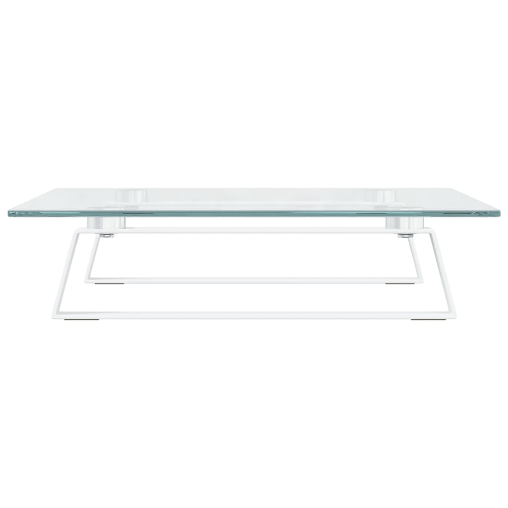 Skjermstativ Hvit 40X35X8 Cm Herdet Glass Og Metall