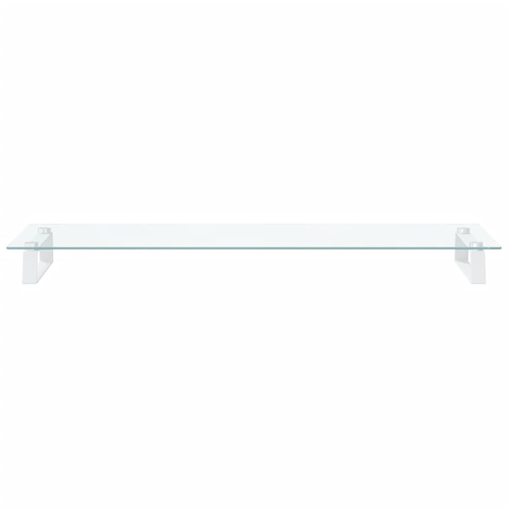 Skjermstativ Hvit 100X35X8 Cm Herdet Glass Og Metall