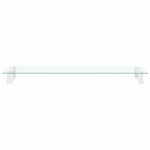 Skjermstativ Hvit 100X35X8 Cm Herdet Glass Og Metall
