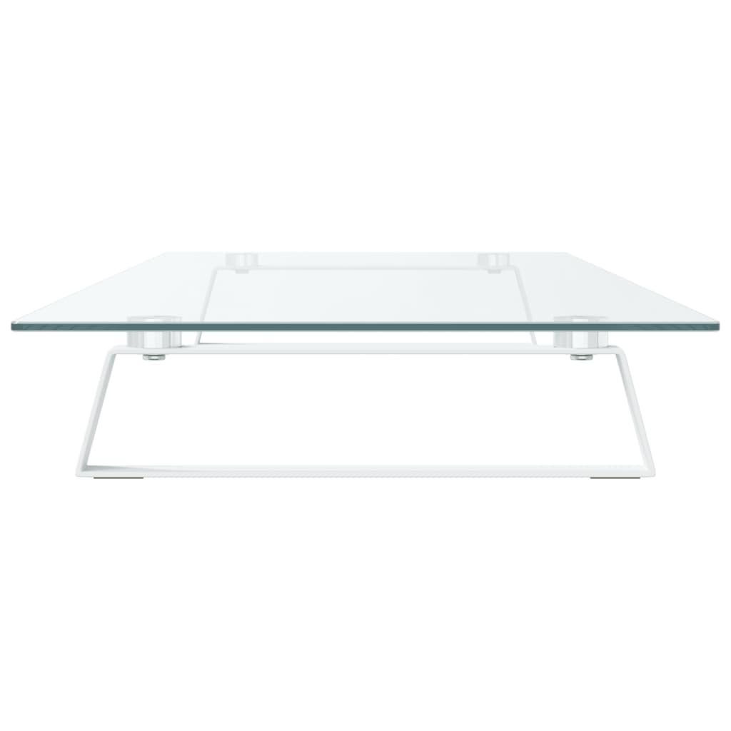 Skjermstativ Hvit 100X35X8 Cm Herdet Glass Og Metall