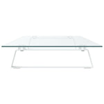 Skjermstativ Hvit 100X35X8 Cm Herdet Glass Og Metall