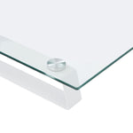 Skjermstativ Hvit 100X35X8 Cm Herdet Glass Og Metall