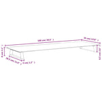 Skjermstativ Hvit 100X35X8 Cm Herdet Glass Og Metall