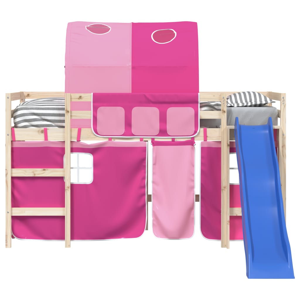 Gardiner For Køyeseng Med Tunnel Rosa Polyester