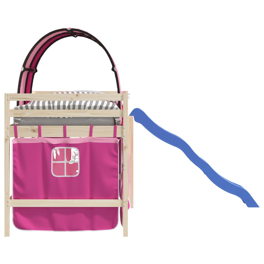 Gardiner For Køyeseng Med Tunnel Rosa Polyester