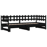 Uttrekkbar Dagseng Svart 2X(80X200) Cm Heltre Furu
