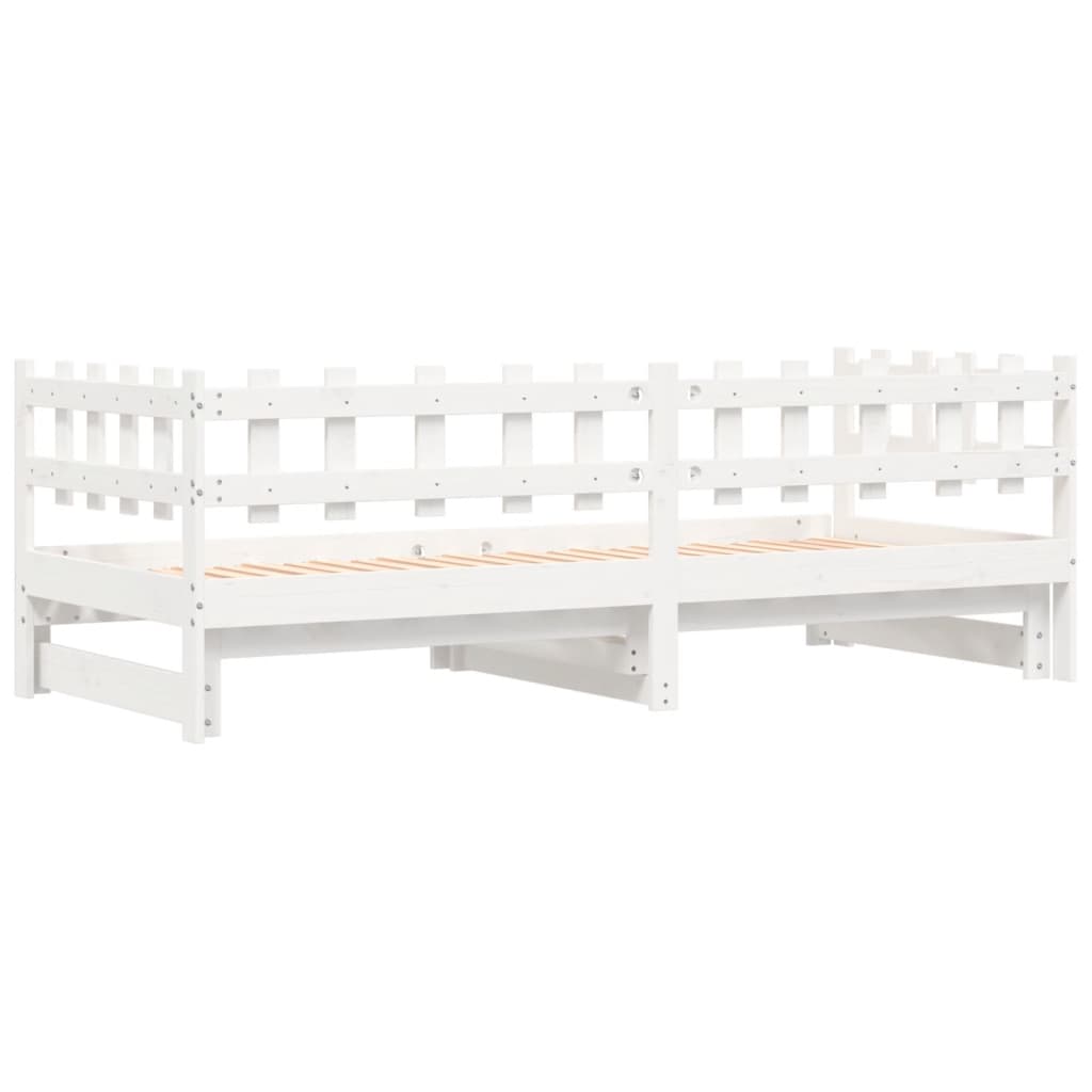Uttrekkbar Dagseng Hvit 2X(90X200) Cm Heltre Furu