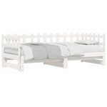 Uttrekkbar Dagseng Hvit 2X(90X190) Cm Heltre Furu