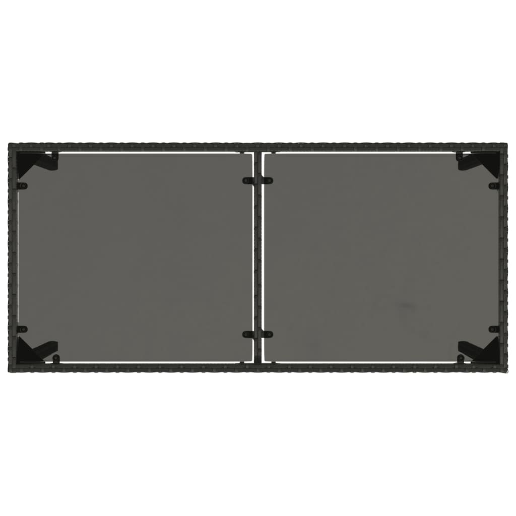 Hagebord Med Glassplate Svart 115X54X74 Cm Polyrotting
