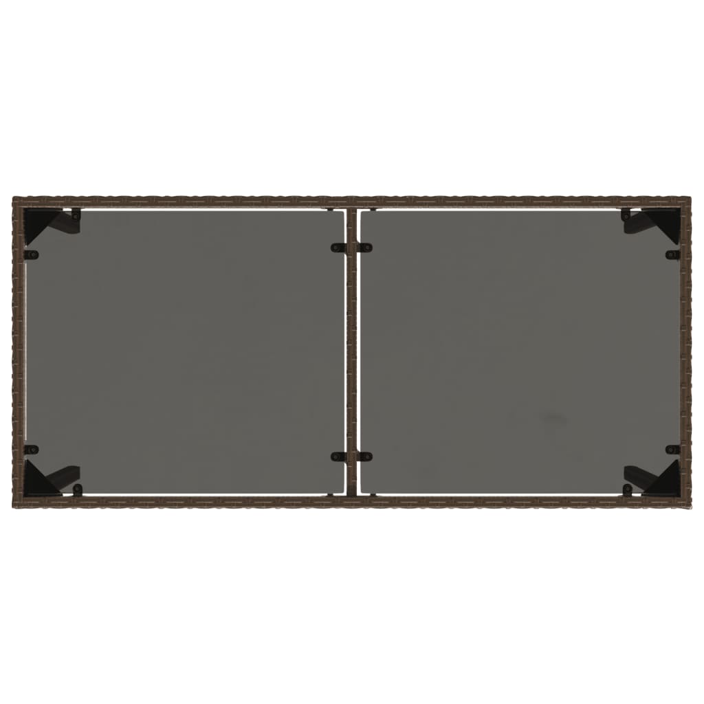 Hagebord Med Glassplate Brun 115X54X74 Cm Polyrotting