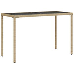 Hagebord Med Glassplate Beige 115X54X74 Cm Polyrotting