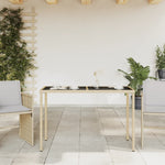 Hagebord Med Glassplate Beige 115X54X74 Cm Polyrotting