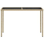 Hagebord Med Glassplate Beige 115X54X74 Cm Polyrotting