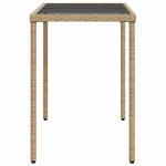 Hagebord Med Glassplate Beige 115X54X74 Cm Polyrotting