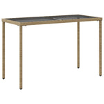 Hagebord Med Glassplate Beige 115X54X74 Cm Polyrotting