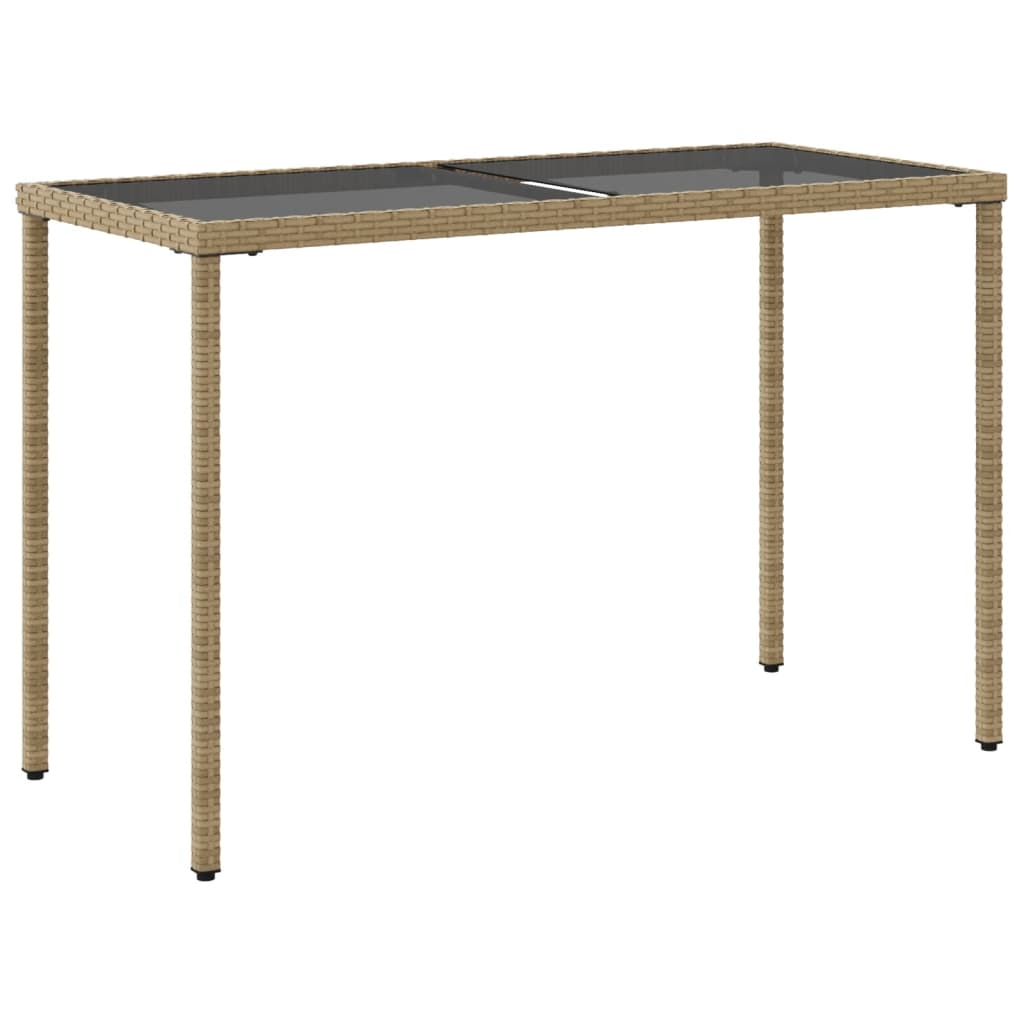 Hagebord Med Glassplate Beige 115X54X74 Cm Polyrotting