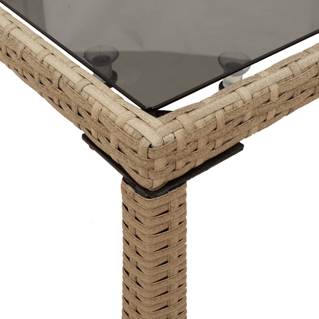 Hagebord Med Glassplate Beige 115X54X74 Cm Polyrotting