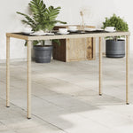 Hagebord Med Glassplate Beige 115X54X74 Cm Polyrotting