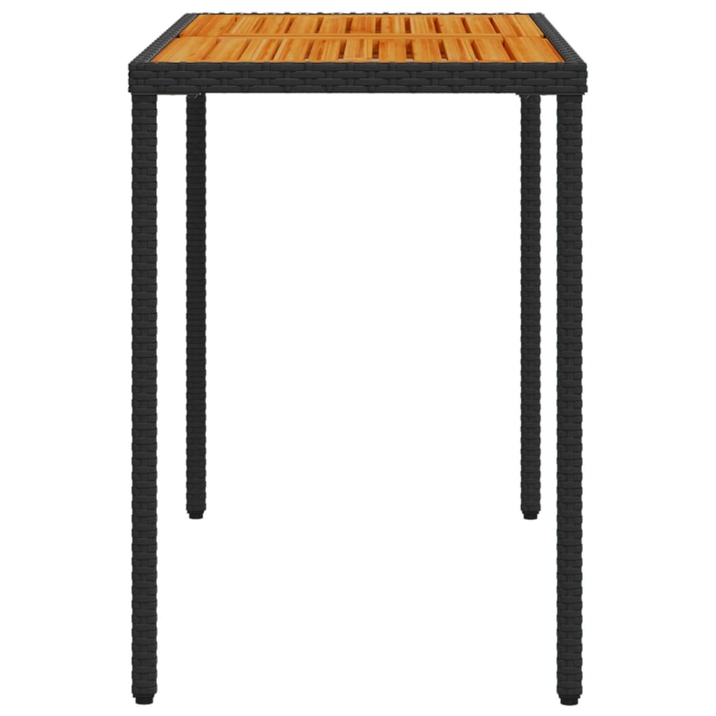 Hagebord Med Topp I Akasietre Svart 115X54X74 Cm Polyrotting