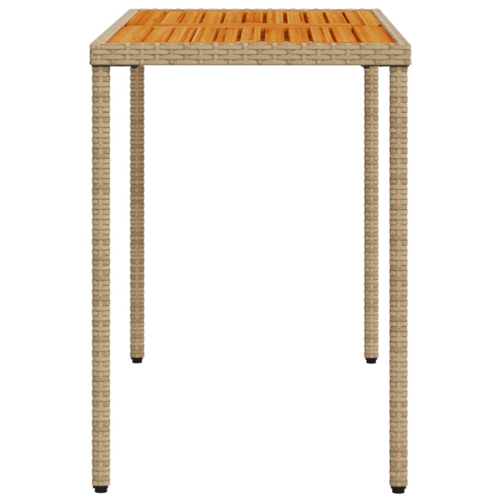Hagebord Med Topp I Akasietre Beige 115X54X74 Cm Polyrotting