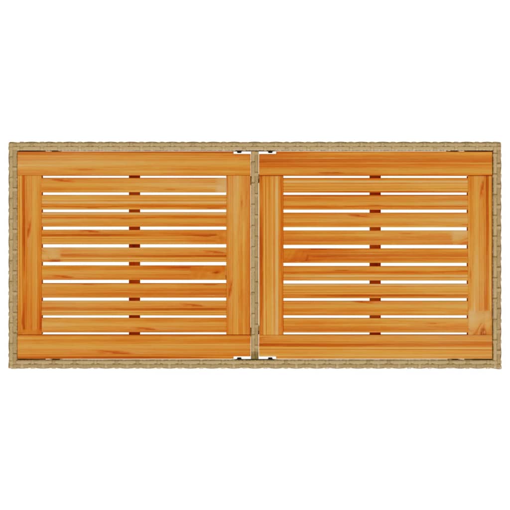 Hagebord Med Topp I Akasietre Beige 115X54X74 Cm Polyrotting