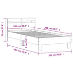 Sengeramme Med Hodegavl Hvit 100X200 Cm Konstruert Tre