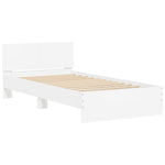 Sengeramme Med Hodegavl Hvit 100X200 Cm Konstruert Tre