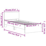 Sengeramme Med Hodegavl Hvit 90X200 Cm Konstruert Tre