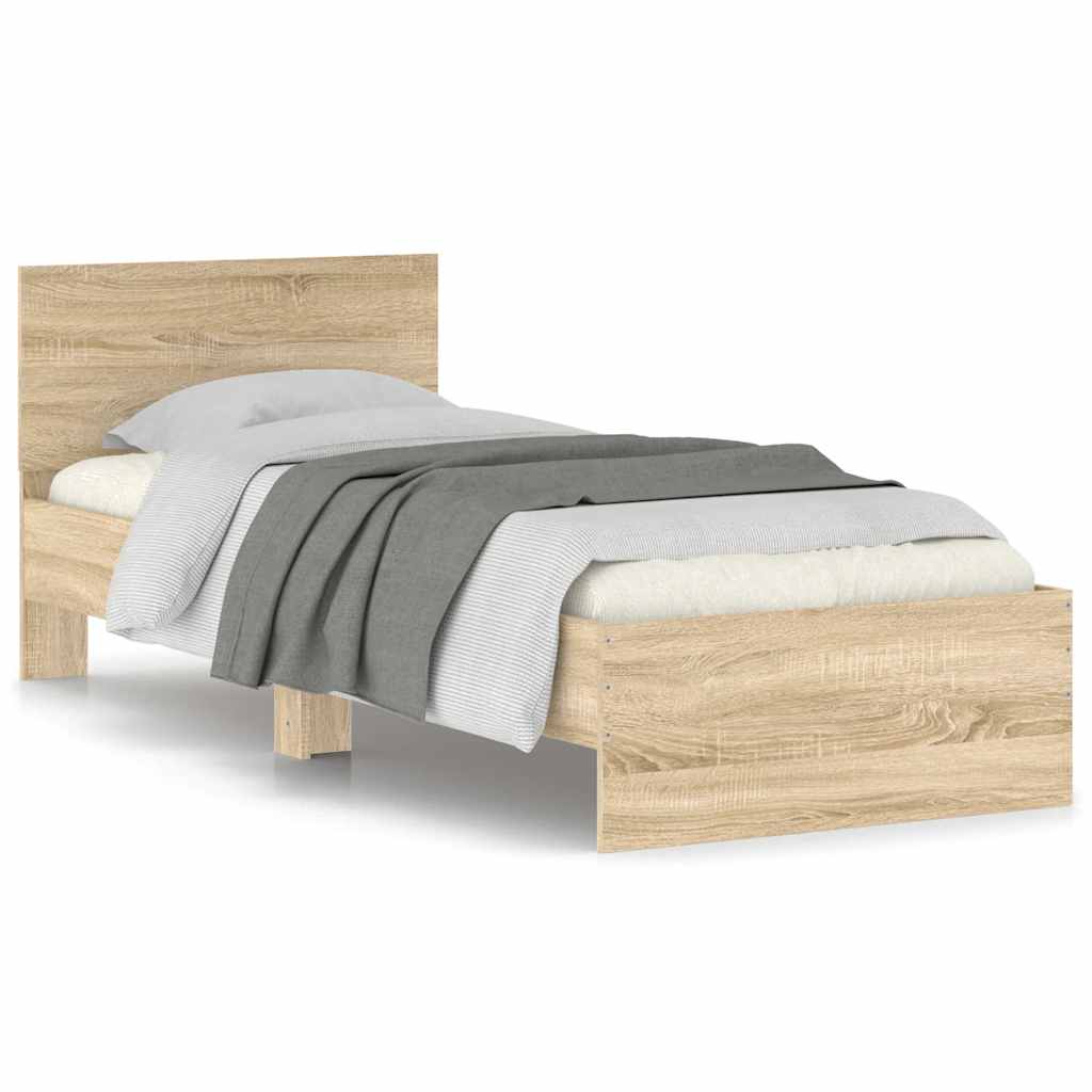 Sengeramme Uten Madrass Med Hodegavl Sonoma Eik 90X200 Cm