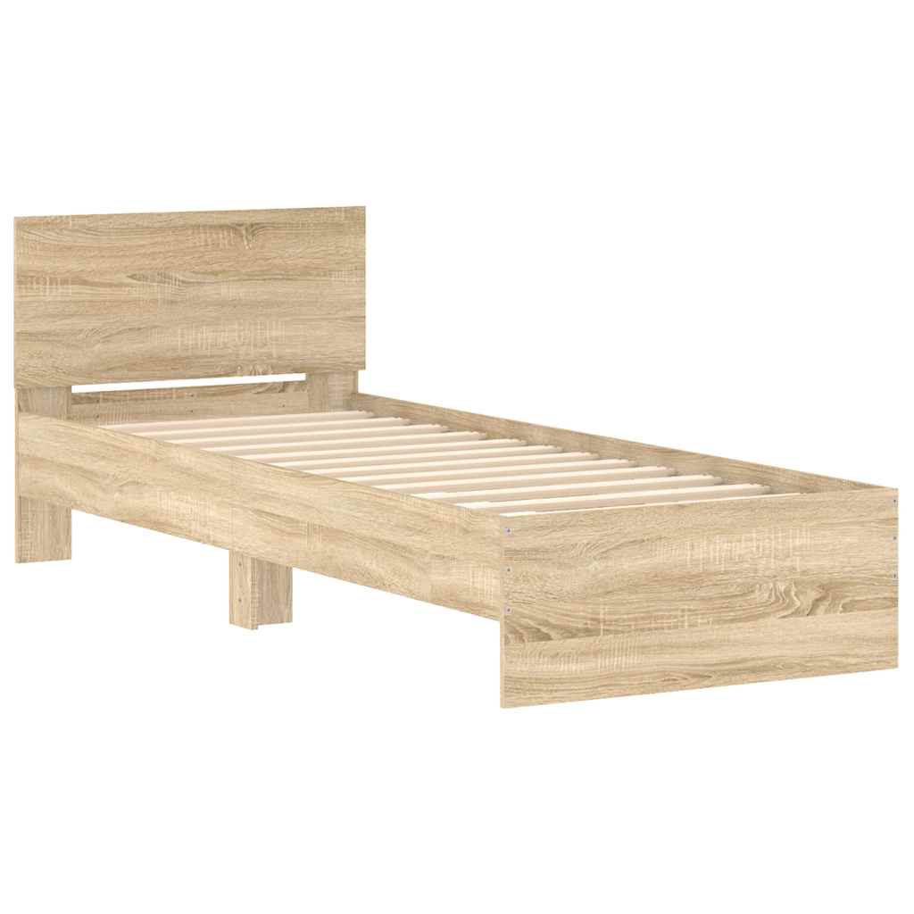 Sengeramme Uten Madrass Med Hodegavl Sonoma Eik 90X200 Cm
