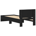 Sengeramme Med Hodegavl Svart 90X190 Cm Konstruert Tre