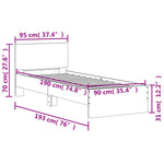 Sengeramme Med Hodegavl Svart 90X190 Cm Konstruert Tre