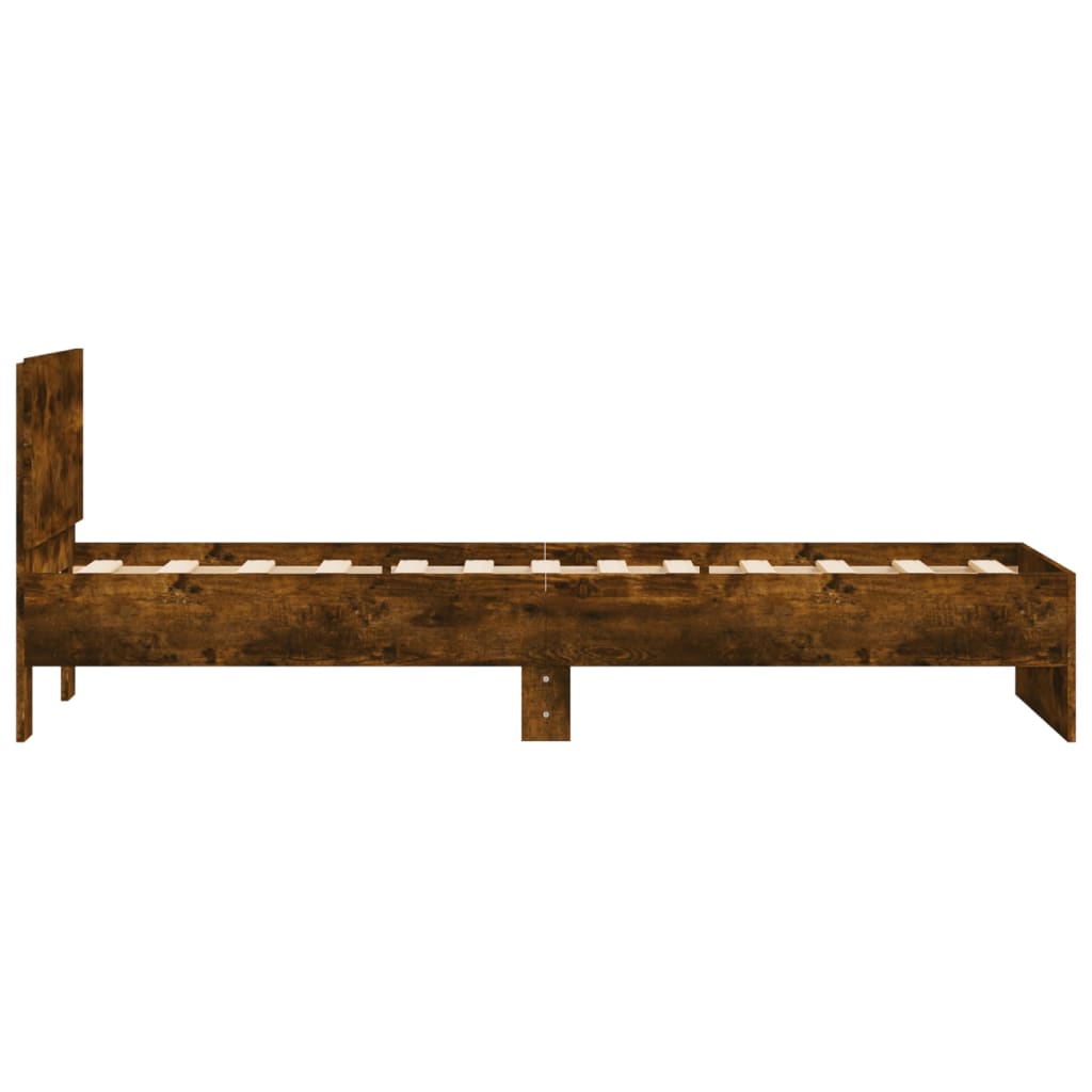 Sengeramme Med Hodegavl Røkt Eik 90X190 Cm Konstruert Tre