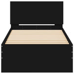Sengeramme Med Hodegavl Svart 75X190 Cm Konstruert Tre