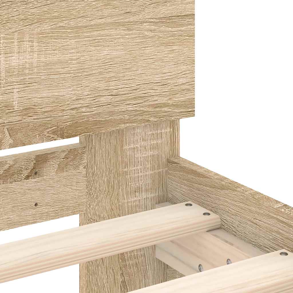 Sengeramme Uten Madrass Med Hodegavl Sonoma Eik 75X190 Cm