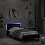 Sengeramme Med Hodegavl Og Led-Lys Svart 100X200 Cm
