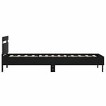Sengeramme Med Hodegavl Og Led-Lys Svart 100X200 Cm