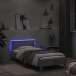 Sengeramme Med Hodegavl Og Led-Lys Betonggrå 100X200 Cm