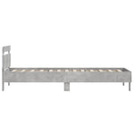 Sengeramme Med Hodegavl Og Led-Lys Betonggrå 100X200 Cm