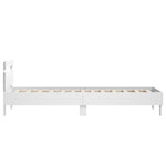 Sengeramme Med Hodegavl Og Led-Lys Hvit 90X200 Cm