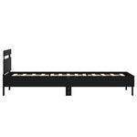 Sengeramme Med Hodegavl Og Led-Lys Svart 90X200 Cm
