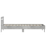 Sengeramme Med Hodegavl Og Led-Lys Betonggrå 90X200 Cm
