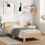 Sengeramme Med Hodegavl Og Led-Lys Sonoma Eik 90X190 Cm