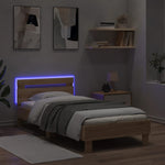 Sengeramme Med Hodegavl Og Led-Lys Sonoma Eik 90X190 Cm