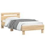 Sengeramme Med Hodegavl Og Led-Lys Sonoma Eik 90X190 Cm