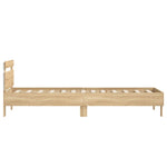 Sengeramme Med Hodegavl Og Led-Lys Sonoma Eik 90X190 Cm