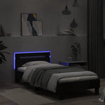 Sengeramme Med Hodegavl Og Led-Lys Svart 75X190 Cm