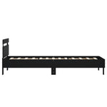 Sengeramme Med Hodegavl Og Led-Lys Svart 75X190 Cm